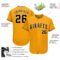 Custom Gold Black-White Authentic Baseball Jersey