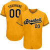 Custom Gold Black-White Authentic Baseball Jersey