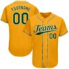Custom Gold Green-White Authentic Baseball Jersey