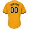 Custom Gold Black-White Authentic Throwback Rib-Knit Baseball Jersey Shirt