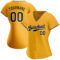 Custom Gold Black-White Authentic Baseball Jersey