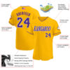 Custom Gold Purple-White Authentic American Flag Fashion Baseball Jersey