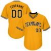 Custom Gold Black-White Authentic Throwback Rib-Knit Baseball Jersey Shirt