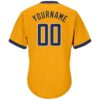 Custom Gold Navy-White Authentic Throwback Rib-Knit Baseball Jersey Shirt