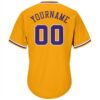 Custom Gold Purple-White Authentic Throwback Rib-Knit Baseball Jersey Shirt