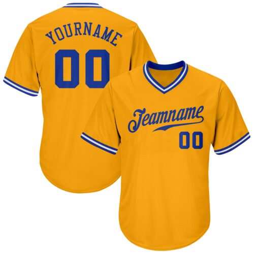 gold_0062 Custom Gold Royal-White Authentic Throwback Rib-Knit Baseball Jersey Shirt