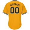 Custom Gold Black-White Authentic Throwback Rib-Knit Baseball Jersey Shirt