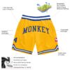 Custom Gold Royal-White Authentic Throwback Basketball Shorts