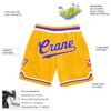 Custom Gold Purple-White Authentic Throwback Basketball Shorts