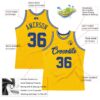 Custom Gold Royal-White Authentic Throwback Basketball Jersey
