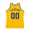 Custom Gold Royal-White Authentic Throwback Basketball Jersey