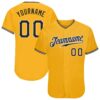 Custom Gold Black-White Authentic Baseball Jersey