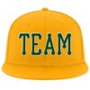 Custom Gold Green-White Stitched Adjustable Snapback Hat