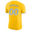 Custom Gold Light Blue-White Performance T-Shirt