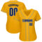 Custom Gold Navy-Light Blue Authentic Baseball Jersey