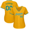 Custom Gold Kelly Green-White Authentic Baseball Jersey