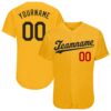 Custom Gold Black-Red Authentic Baseball Jersey