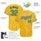Custom Yellow Black Pinstripe Kelly Green-White Authentic Baseball Jersey