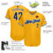 Custom Gold Navy-Light Blue Authentic Baseball Jersey