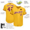 Custom Gold Navy-Light Blue Authentic Baseball Jersey