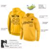 Custom Stitched Gold Gold-Black Sports Pullover Sweatshirt Hoodie