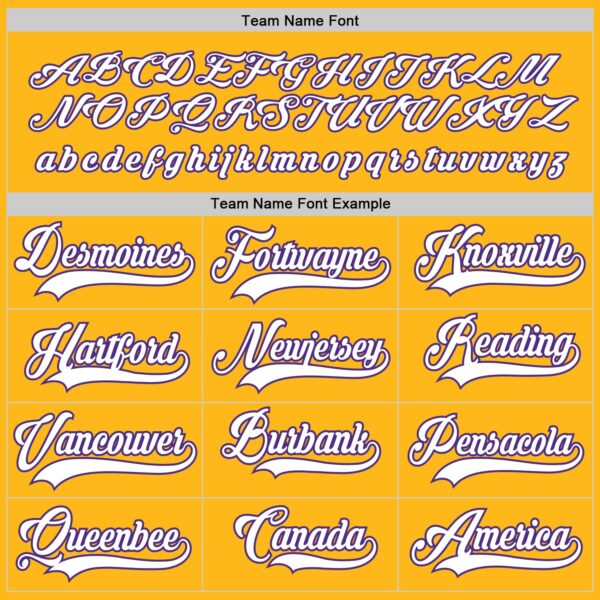 Custom Gold White-Purple Hockey Jersey