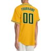 Custom Gold Green-White Authentic Baseball Jersey
