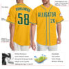 Custom Gold Green-White Authentic Baseball Jersey