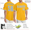 Custom Gold Light Blue-White Authentic Baseball Jersey