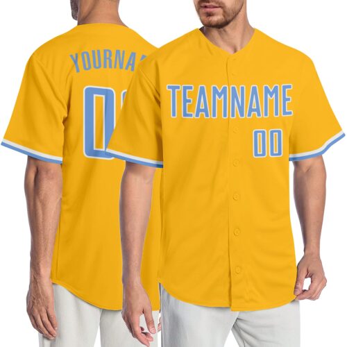 gold_0182_2cca813e-143f-4cf8-9dd9-affd91bb6699 Custom Gold Light Blue-White Authentic Baseball Jersey