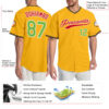Custom Gold Neon Green-Red Authentic Baseball Jersey