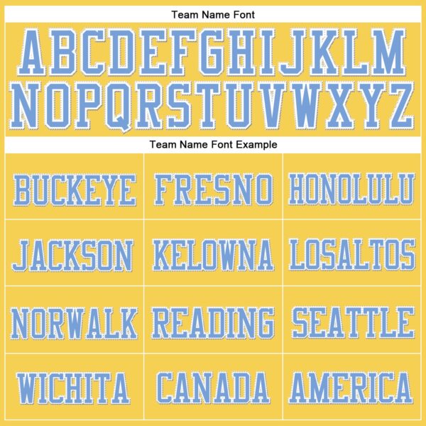 Custom Gold Light Blue-White Stitched Cuffed Knit Hat