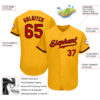 Custom Gold Red-Black Authentic Baseball Jersey