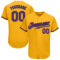 Custom Gold Purple-Black Authentic Baseball Jersey