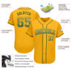 Custom Gold Green-White Authentic Drift Fashion Baseball Jersey