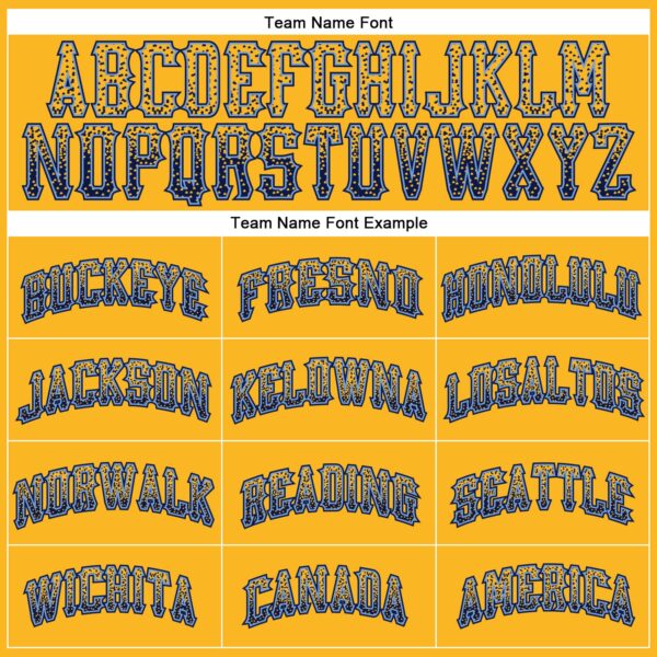 Custom Gold Navy-Light Blue Authentic Drift Fashion Baseball Jersey