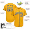 Custom Gold Royal-White Authentic Drift Fashion Baseball Jersey