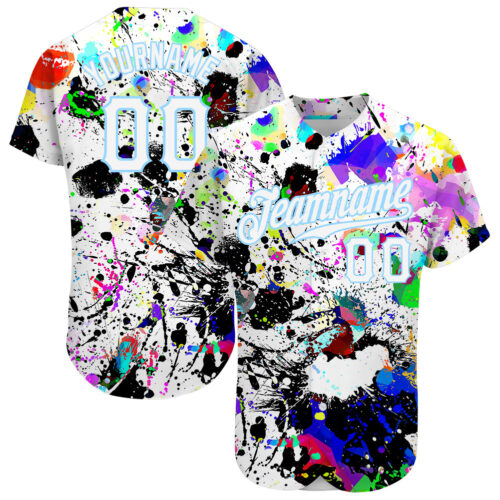 graffiti_pattern_0015_daeff7dc-6cfd-41a6-9a61-e6de9eaf0914 Custom Splashes Graffiti Pattern White-Light Blue 3D Authentic Baseball Jersey