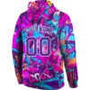 Custom Stitched Graffiti Pattern Purple-White 3D Sports Pullover Sweatshirt Hoodie
