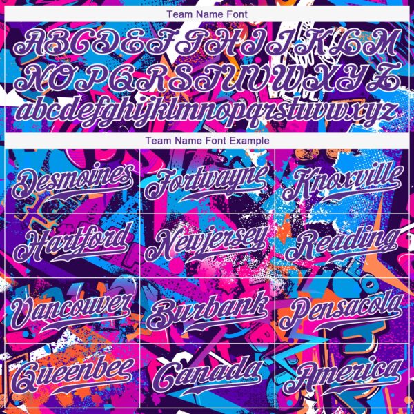 Custom Stitched Graffiti Pattern Purple-White 3D Sports Pullover Sweatshirt Hoodie