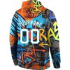 Custom Stitched Graffiti Pattern White-Aqua 3D Sports Pullover Sweatshirt Hoodie
