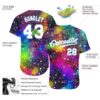 Custom Galactic White-Light Blue 3D Authentic Baseball Jersey