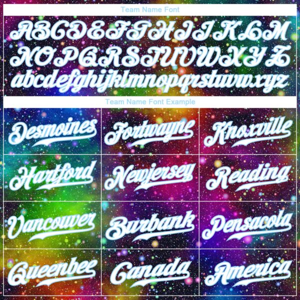 Custom Galactic White-Light Blue 3D Authentic Baseball Jersey