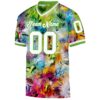 Custom Graffiti Pattern White-Neon Green 3D Authentic Throwback Football Jersey