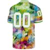 Custom Graffiti Pattern White-Neon Green 3D Authentic Throwback Football Jersey