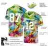Custom Graffiti Pattern White-Neon Green 3D Authentic Throwback Football Jersey