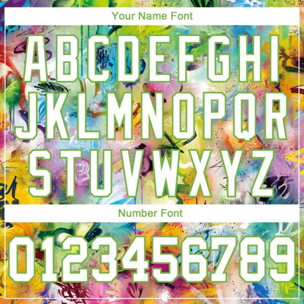 Custom Graffiti Pattern White-Neon Green 3D Authentic Throwback Football Jersey