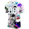 Custom Splashes Graffiti Pattern White-Light Blue 3D Performance T-Shirt