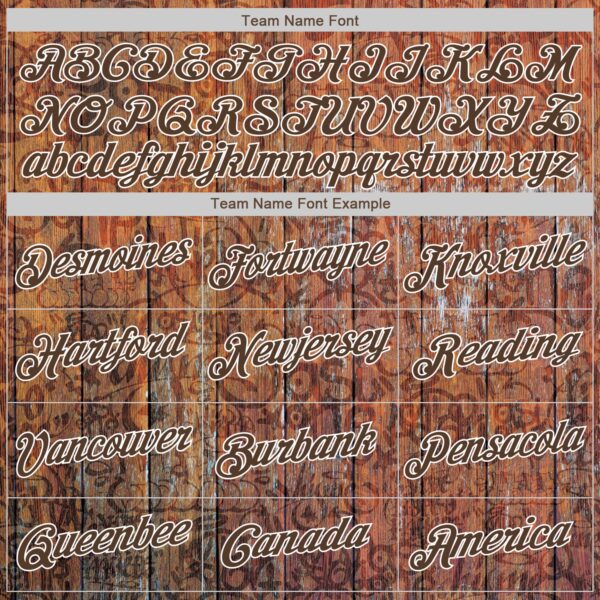 Custom Graffiti Pattern Brown-White 3D Wood Authentic Baseball Jersey