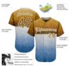 Custom Graffiti Pattern Gold-White 3D Chicano Authentic Baseball Jersey
